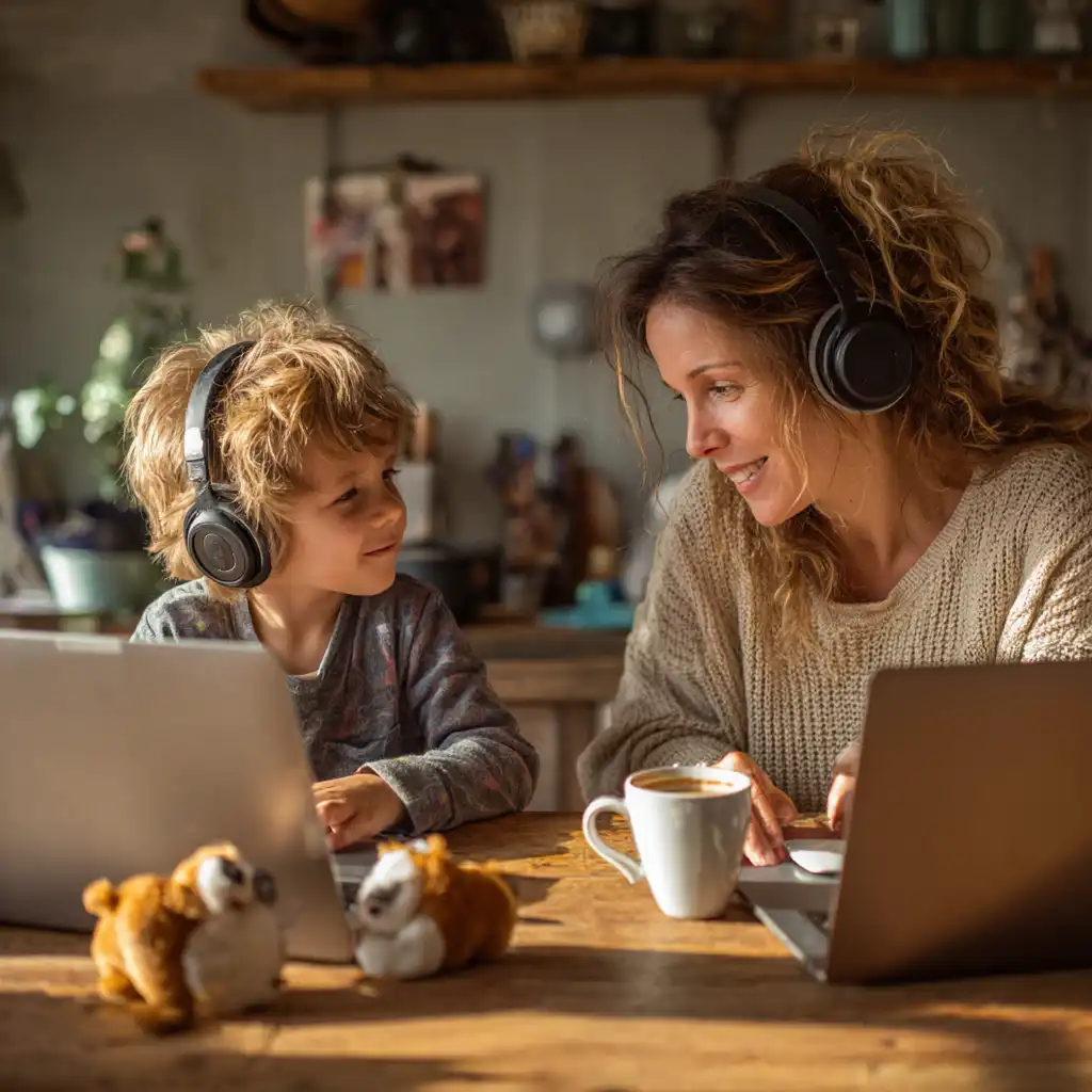 Input image of mother and son